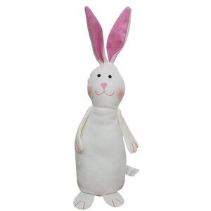 NOS Greenbrier International Easter White Felt Bunny Rabbit Decor Weighted Botto
